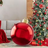 Bola Inflável De Natal Icilar 24 Cm, Pvc, Vermelho, Decoração De Natal