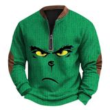 Moletom Masculino Zxctka Christmas Vintage Com Estampa De Malha Com Zíper