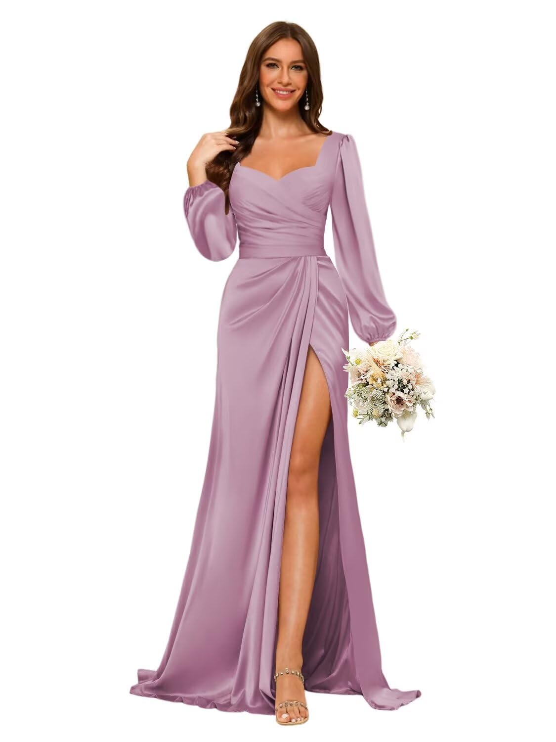 Vestido De Dama De Honra Dessiny Simple Sweetheart Wisteria Satin