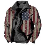 Jaqueta Zocavia Western Aztec Fleece Para Homens, Outono E Inverno, 3xl