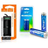 Kit Pilhas Recarregáveis Aa Com Carregador