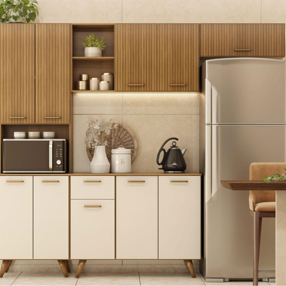 Cozinha Olinda Com Balcão Com Tampo