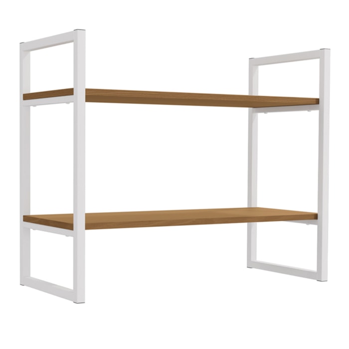 Estante Nicho 2 Prateleiras 72 Cm Li008 Canela Branco Kpb