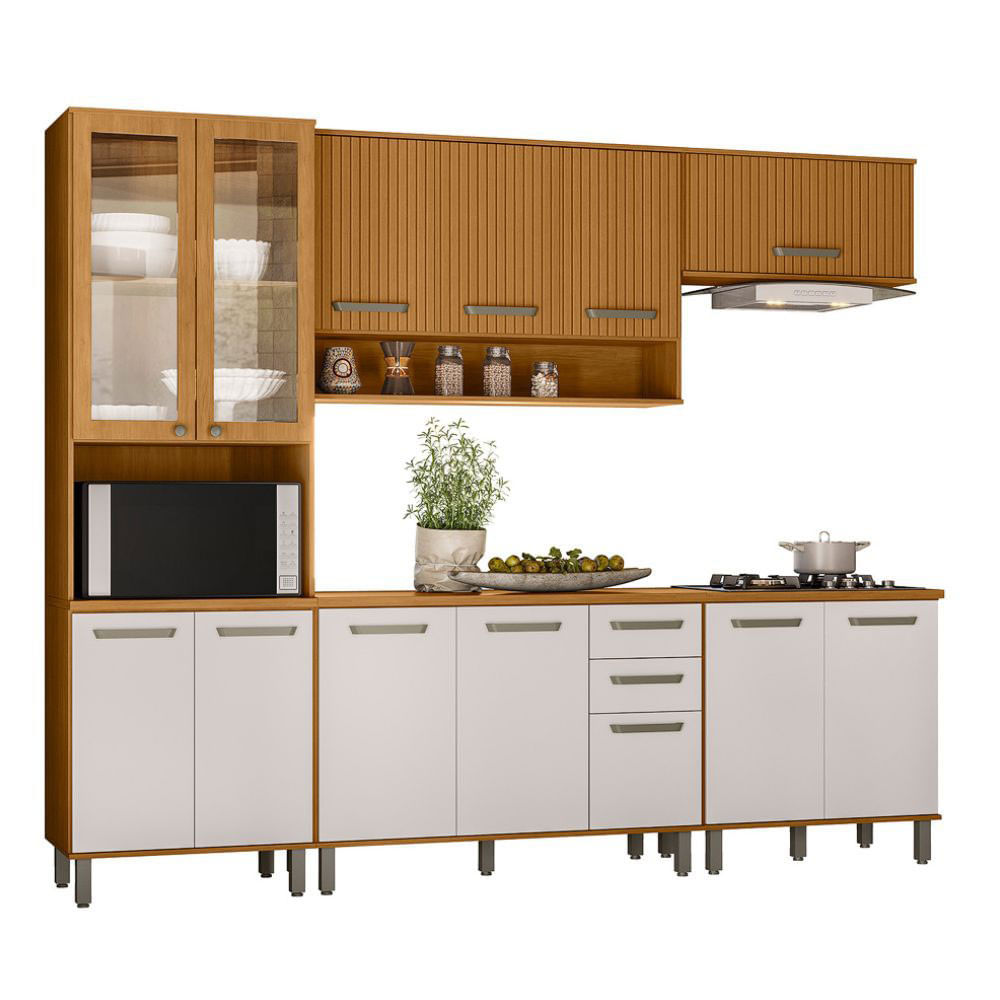 Cozinha Criare 5 Peças Com Paneleiro Duplo Com 13 Portas E 2 Gavetas Poliman Móveis