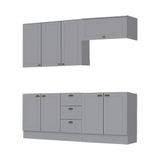 Cozinha Modulada Cooktop 4 Peças 8 Portas 3 Gavetas Com Tampo Henn Americana