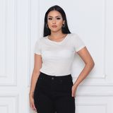 Blusinha Feminina Branca Lisa Básica