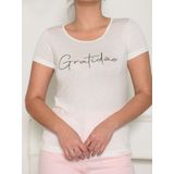 Blusinha Feminina Branca Estampa Em Frases