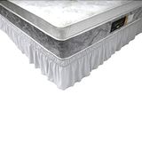 Saia Box Casal Com 2 Elásticos E Babado 138x188x38cm Branco