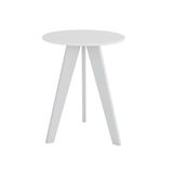 Mesinha Lateral Retrô Peroba Branco Com Brilho Em 100% Mdf Branco