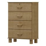 Comoda 4 Gavetas Madeira Maciça 79 Cm 1138 Freijo Milani Store