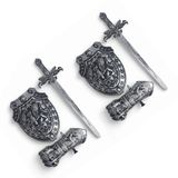 2 Kits Medieval Espada Manopla Escudo Grifo Infantil Jr0955