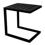 Mesa Lateral Quadrada Alumínio Preta Piscina Jardim 40x40cm