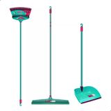 Kit Vassoura + Pá Com Cabo + Rodo 40cm Noviça Bettanin