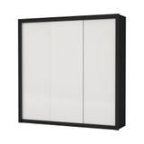 Guarda Roupa Roupeiro Clarice 3 Portas De Correr 4 Gavetas Carioca Preto Off White