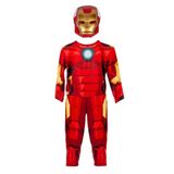 Fantasia Homem De Ferro Infantil Luxo Com Máscara Tamanho G