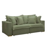 Sofá Cama Retrátil E Reclinável Arizona Boucle Verde 2,20m