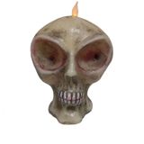 Caveira Halloween Vela Com Led Colorido