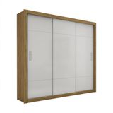 Guarda Roupa Roupeiro Lotse 3 Portas De Correr 4 Gavetas Carioca Cinamomo Off White