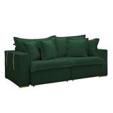 Sofá Cama Retrátil E Reclinável Arizona Veludo Verde 2,20m