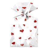 Saco Celofane Corações Vermelhos 25cm X 35cm - 50 Unidades