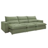 Sofá Retrátil E Reclinável Martinho Boucle Verde 4,10m