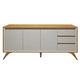Buffet Piazza 3 Portas 3 Gavetas Mavaular Off White Naturalle