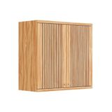 Armário Aéreo P/ Cozinha Sauvignon 2 Portas Ripadas 80cm Amendoa - Ronipa