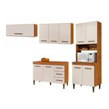 Cozinha Modulada 10 Portas 3 Gavetas Kaiki Móveis Nature Off White