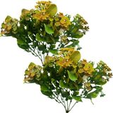 Kit 12 Plantas Kalanchoe Artificial Flor Amarelo Jardim 30cm