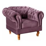 Poltrona Chesterfield Dom Pedro Vintage Retrô Capitonê Veludo Roxo
