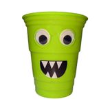 Copo De Halloween Monstrinhos Com Olhos - Verde Limão