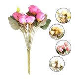 Flor Artificial Buquê Mini Rosa 5 Galhos - 28cm