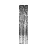 Decoração Lustre Fitas Metalizadas Decoração Carnaval Festa - 1,8m Cor Prata