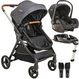 Carrinho Moises Bebe Conforto Base Isofix Kiddo Speedy Grafite