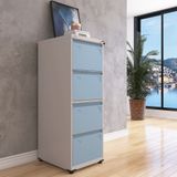 Gaveteiro Arquivo Em Aço 4 Gavetas Suporta 45kg Cada Pandin Móveis Cinza/azul Dali