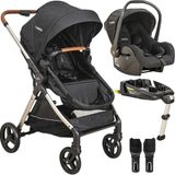 Carrinho Moises Bebe Conforto Base Isofix Kiddo Speedy Preto