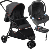 Carrinho Com Bebe Conforto Base Isofix Burigotto Cr3 Gray Red