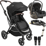 Carrinho Kiddo Nomad Preto Bebe Conforto Base Isofix