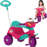 Triciclo Infantil Bandeirante Velobaby Com Buzina Rosa