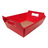 Cesta Decorativa De Papel Cartão Vermelho Tamanho M