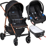 Carrinho Ecco Preto Cobre + Cadeira Touring X + Ninho - Burigotto