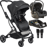 Carrinho De Bebe Com Bebe Conforto Base Kiddo Zig Zag Preto