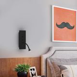 Luminaria De Parede 15w Preto Branco Quente 12cm