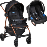 Carrinho De Bebe Para Passeio Até 15kg Travel System Ecco Burigotto Preto Cobre