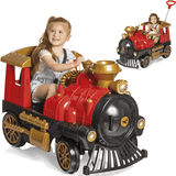 Carrinho De Passeio Tremzinho Locomotiva Vermelha A Pedal Com Empurrador Calesita