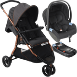 Carrinho de Bebê Conforto Base Burigotto Cr3 Gray Cobre