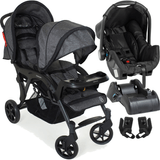 Carrinho Para Gemeos Bebe Conforto Base Galzerano Doppio Grafite