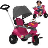 Triciclo Velobaby Com Capota Rosa Bandeirante Passeio E Pedal
