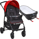 Carrinho De Passeio Com Moises Burigotto - Ecco Cinza Vermelho