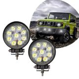 Par Farol De Milha Led Modelo Redondo 27w 12/24v 6000k